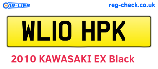 WL10HPK are the vehicle registration plates.