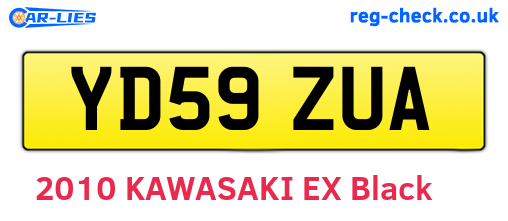 YD59ZUA are the vehicle registration plates.