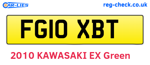 FG10XBT are the vehicle registration plates.
