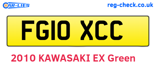 FG10XCC are the vehicle registration plates.