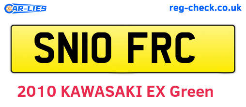 SN10FRC are the vehicle registration plates.