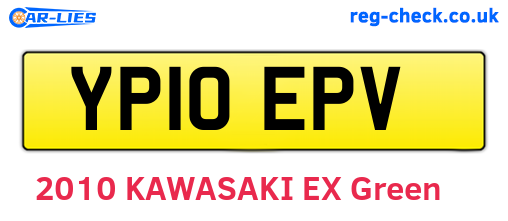 YP10EPV are the vehicle registration plates.