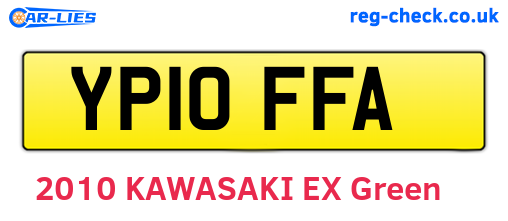 YP10FFA are the vehicle registration plates.