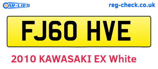 FJ60HVE are the vehicle registration plates.