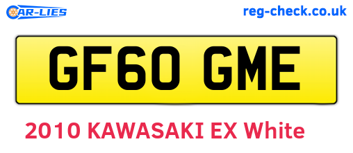 GF60GME are the vehicle registration plates.