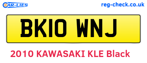 BK10WNJ are the vehicle registration plates.