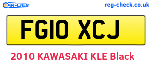 FG10XCJ are the vehicle registration plates.
