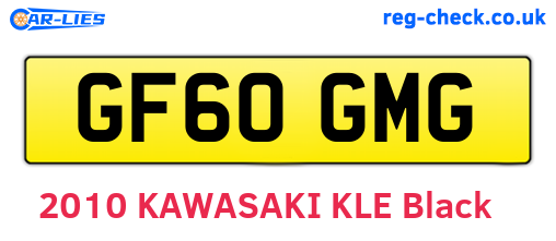 GF60GMG are the vehicle registration plates.