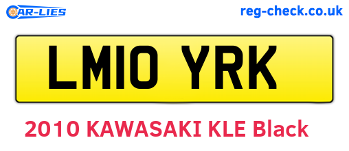 LM10YRK are the vehicle registration plates.