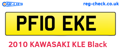 PF10EKE are the vehicle registration plates.