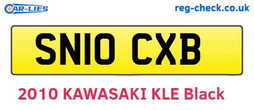 SN10CXB are the vehicle registration plates.