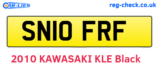 SN10FRF are the vehicle registration plates.