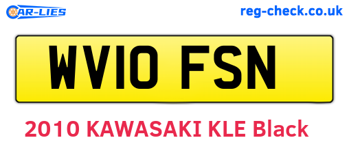 WV10FSN are the vehicle registration plates.