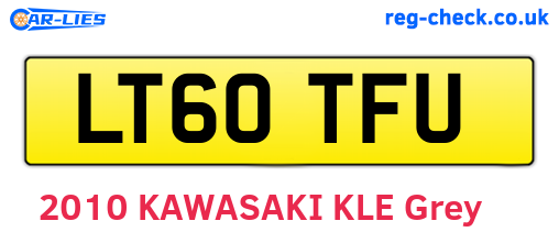 LT60TFU are the vehicle registration plates.