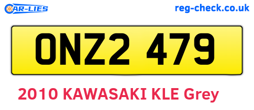 ONZ2479 are the vehicle registration plates.