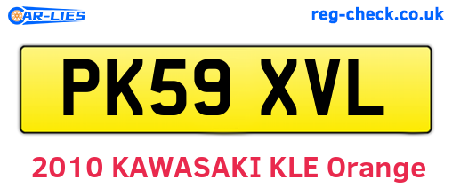 PK59XVL are the vehicle registration plates.