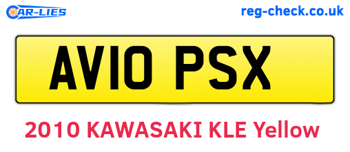 AV10PSX are the vehicle registration plates.