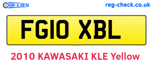 FG10XBL are the vehicle registration plates.