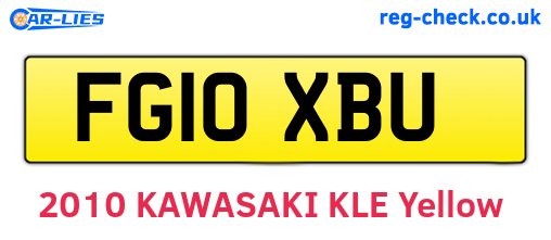 FG10XBU are the vehicle registration plates.