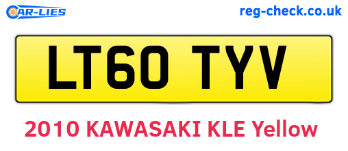 LT60TYV are the vehicle registration plates.