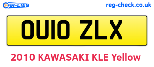 OU10ZLX are the vehicle registration plates.