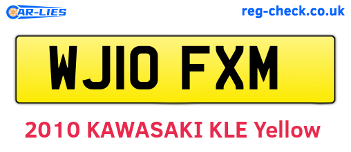 WJ10FXM are the vehicle registration plates.