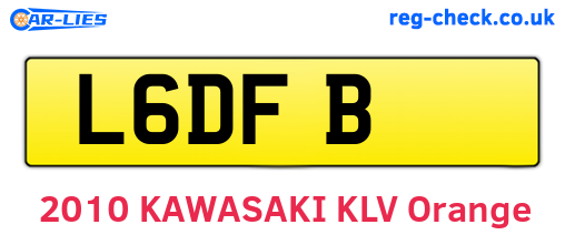 L6DFB are the vehicle registration plates.