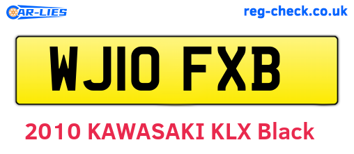 WJ10FXB are the vehicle registration plates.