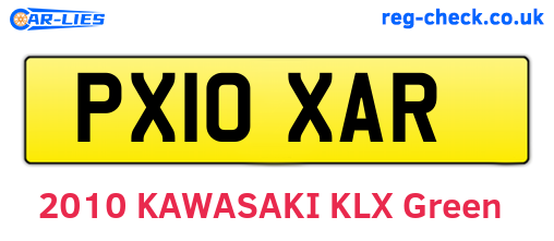PX10XAR are the vehicle registration plates.