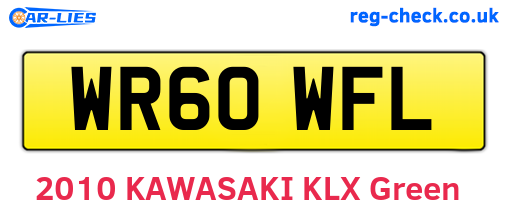 WR60WFL are the vehicle registration plates.