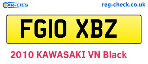 FG10XBZ are the vehicle registration plates.