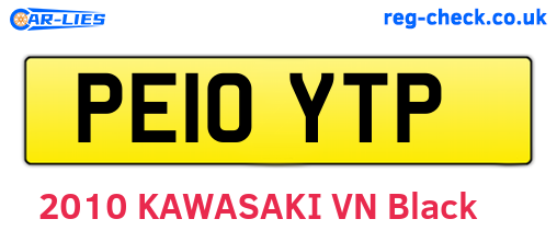 PE10YTP are the vehicle registration plates.