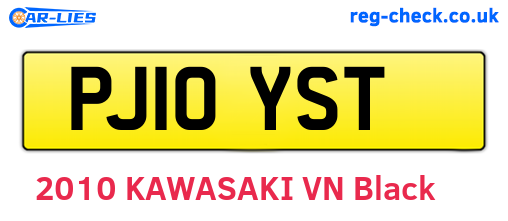 PJ10YST are the vehicle registration plates.
