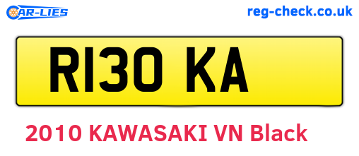 R13OKA are the vehicle registration plates.