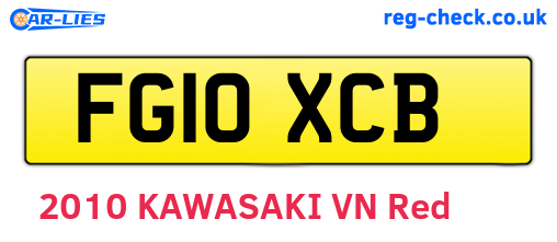 FG10XCB are the vehicle registration plates.