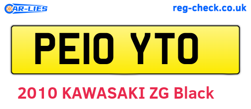 PE10YTO are the vehicle registration plates.