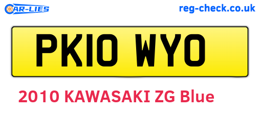 PK10WYO are the vehicle registration plates.