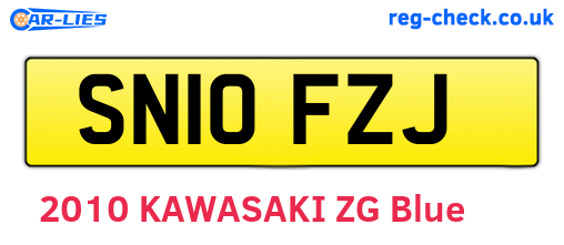 SN10FZJ are the vehicle registration plates.