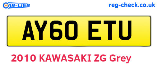 AY60ETU are the vehicle registration plates.