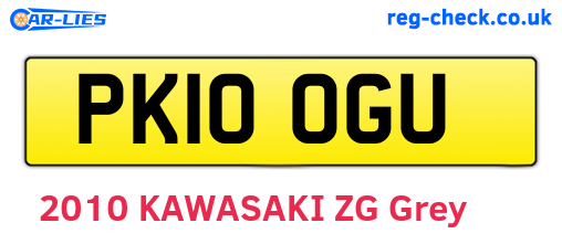 PK10OGU are the vehicle registration plates.