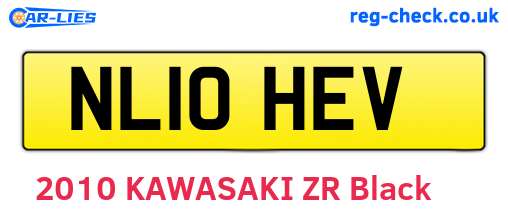 NL10HEV are the vehicle registration plates.