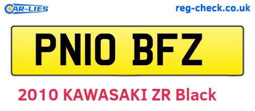 PN10BFZ are the vehicle registration plates.