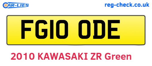 FG10ODE are the vehicle registration plates.