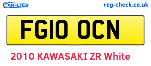 FG10OCN are the vehicle registration plates.