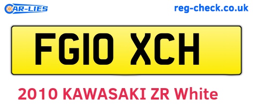 FG10XCH are the vehicle registration plates.