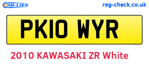 PK10WYR are the vehicle registration plates.