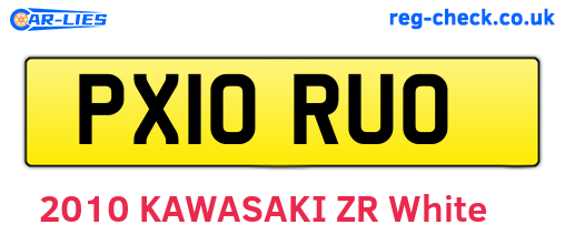 PX10RUO are the vehicle registration plates.