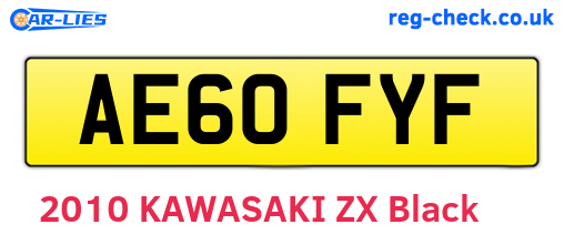 AE60FYF are the vehicle registration plates.