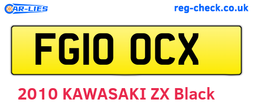 FG10OCX are the vehicle registration plates.
