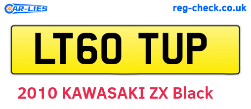 LT60TUP are the vehicle registration plates.